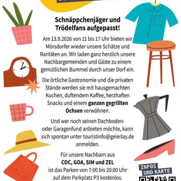 »MörsDORF öffne dich« 3. Dorfflohmarkt in Mörsdorf an der Geierlay - Hängeseilbrücke