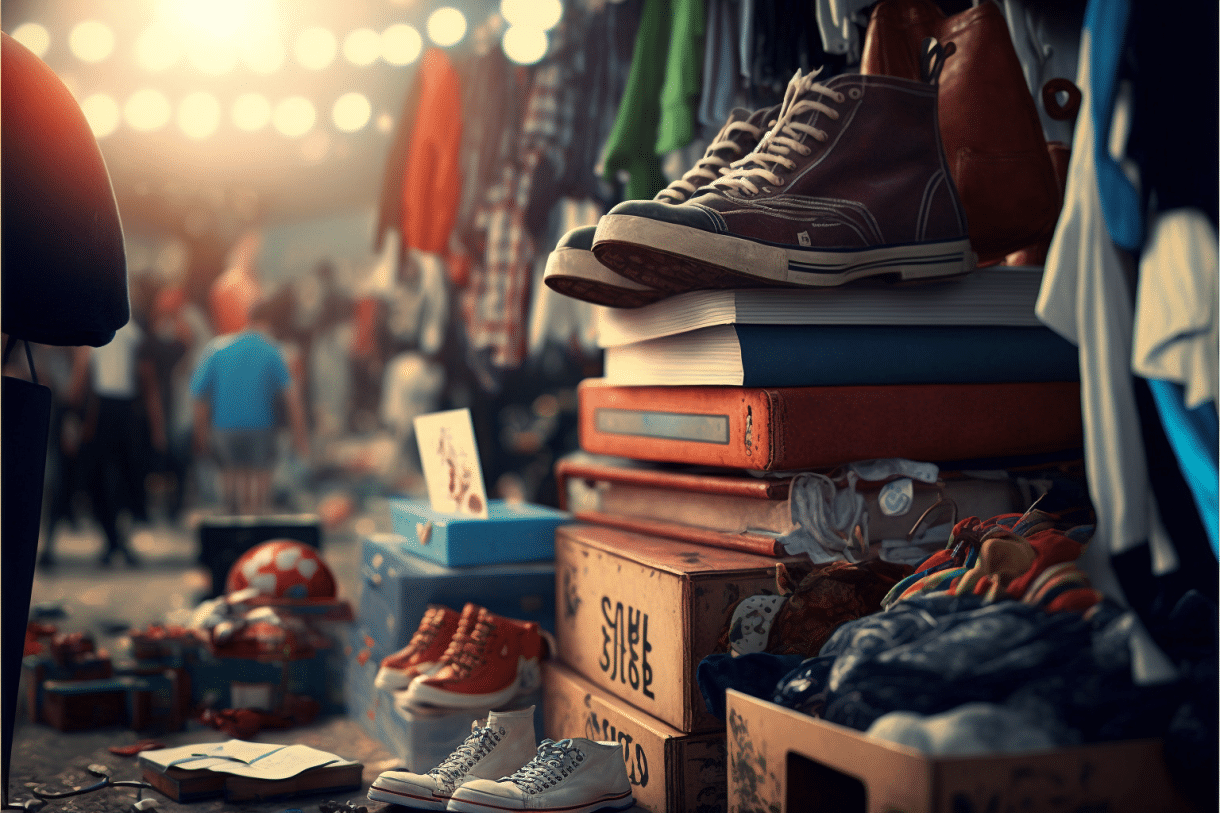 Nördlinger Altstadtflohmarkt in der Altstadt innerhalb der Stadtmauer