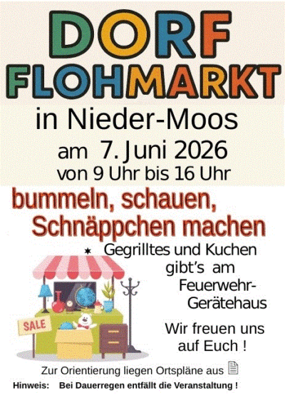 Dorf-Flohmarkt 2026  Nieder-Moos
