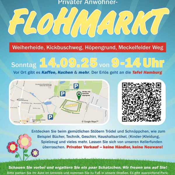 Anwohnerflohmarkt Kickbuschweg, Weiherheide, Höpengrund, Meckelfelder Weg