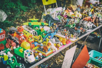 Kinderflohmarkt auf dem Darmstädter Marktplatz