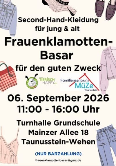 Frauenklamotten-Basar - Second-Hand - Flohmarkt - für den guten Zweck!